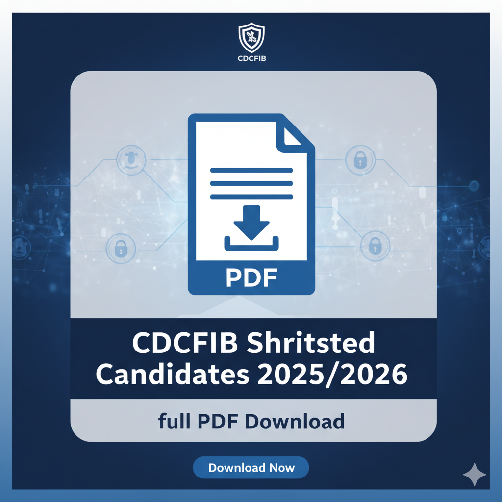 CDCFIB shortlisted Candidates 20252026 full PDF Download